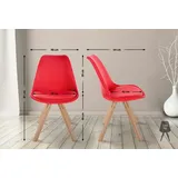 CLP Stuhl Sofia Stoff rot/natura (eckig)