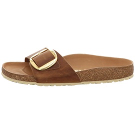 Birkenstock Madrid Big Buckle Nubukleder geölt schmal cognac 38