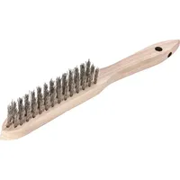 LESSMANN® Lessmann Handdrahtbürste rostfrei gewellt 0,35mm 3-reihig