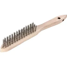LESSMANN® Lessmann Handdrahtbürste rostfrei gewellt 0,35mm 3-reihig