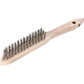 LESSMANN® Lessmann Handdrahtbürste rostfrei gewellt 0,35mm 3-reihig