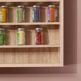 Interlink Inter Link Sammlervitrine Gewürzschrank Hängevitrine Wandregal Eiche Artisan Nachbildung