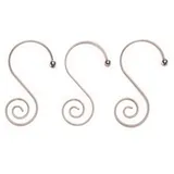 INGE-GLAS 719000204MO Kugelaufhänger, S-Haken mit Schnecke, 5 cm, 36 Stück in Box, Silber, Mehrfarbig, 5cm