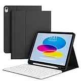 zoyu Tastatur Hülle für iPad 11. Generation A16 2025 / iPad 10. Generation 2022, Magnetisch Bluetooth-Tastatur QWERTZ-Layout, Weiches TPU Stoßfest Hülle, Auto Wake/Sleep, Schwarz