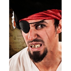 Maskworld Kostüm Pirat Zähne mit Goldzahn weiß
