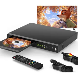 Blu Ray DVD-Player Dolby Digital TrueHD/DTS und 1080P Full HD, spielen Sie alle DVDs und Region A 1 Blu-Rays ab, unterstützt Max 128G USB-Flash-Laufwerk + HDMI/AV/Koaxialausgang + integriertes PAL