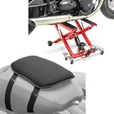 Set: Motorrad Hebebühne Midlift XL bis 500kg in rot ConStands mit Motorrad Gel Sitzkissen S Komfortkissen universal sw