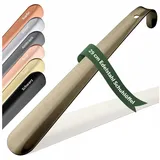 JK Trade Schuhlöffel 29cm Edelstahl Vintage poliert (1-tlg., klein & stabil), für jede Sporttasche – Aufhängbar & hochwertig verarbeitet braun