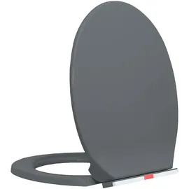 vidaXL Toilettensitz mit Absenkautomatik Grau
