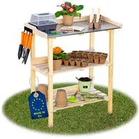 Ita Pflanztisch Pflanztisch aus Holz 76x38x89 cm verzinkte Arbeitsplatte