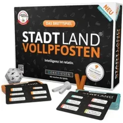 DENKRIESEN SL4040 Stadt Land Vollpfosten® Brettspiel + Junior Erweiterung