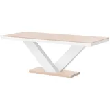 designimpex Esstisch Tisch HE-999 Cappuccino / Weiß Hochglanz ausziehbar 160 bis 256 cm braun