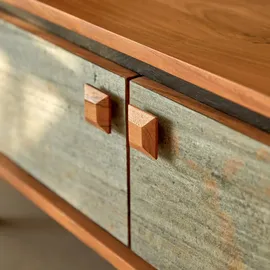 Tikamoon TV Unterschrank 160 cm Braun Metall Lowboard