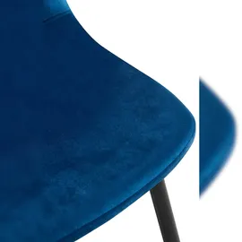 CLP 4er Set Esszimmerstühle Napier blau Samt