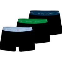 Tommy Hilfiger Herren 3er Pack Boxershorts Trunks mit Logobund, Mehrfarbig (SWT Blu/Prim Grn/Dp Ind), S-M