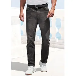 5-Pocket-Jeans »Straight-fit Jeans«, aus elastischer Denim-Qualität, Gr. 33 - Länge 34, black-denim, , 23230616-33 Länge 34