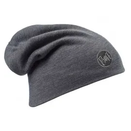 Buff Merinowolle Mütze Heavyweight solid grey