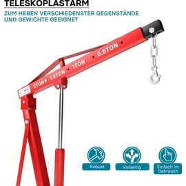 Wiltec Motorheber Stahl 2000 kg klappbar