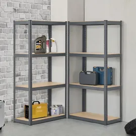 Juskys Lagerregal Easy 2er Set 160 x 80 x 40 cm - Grau