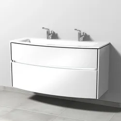 Sanipa Waschtischunterschrank „Twiga“ 1215 × 605 × 459 mm in Weiß (glanz), mit Beleuchtung