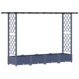vidaXL Hochbeet mit Rankgitter und Dach 203 x 40 x 123 cm Grau