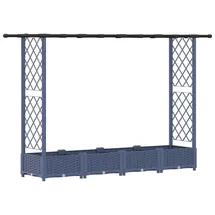 vidaXL Hochbeet mit Rankgitter und Dach 203 x 40 x 123 cm Grau