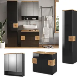 Vicco Badmöbel-Set anthrazit matt/anthrazit hochglänzend