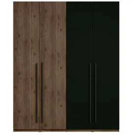 Home Affaire Drehtürenschrank Rimini 179,2 x 220,5 x 60 cm Braun/Schwarz