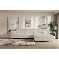 altdecor Ecksofa Cord mit Schlaffunktion 2-Sitzer Beige