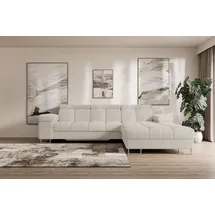 altdecor Ecksofa Cord mit Schlaffunktion 2-Sitzer Beige