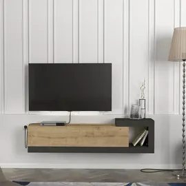 [en.casa] Fernsehschrank Luhanka 150x29,5x38,5cm Eiche / Anthrazit