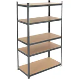 ECD Germany Werkstattregal 200x100x60 cm Anthrazit Metall 5 MDF Böden bis 875kg