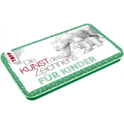 TOP 18131 Die Kunst des Zeichnens für Kinder Zeichenmaterial mit Metalldose