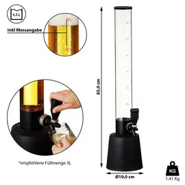 Cepewa Biersäule mit Zapfhahn - transparent|schwarz