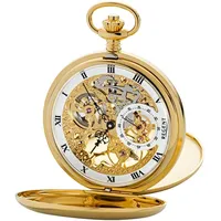 REGENT 11330090 Skelett-Taschenuhr Savonette mit Handaufzug