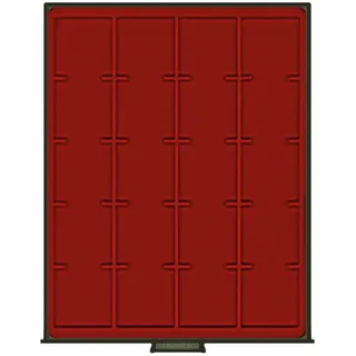 Münzbox RAUCHGLAS mit 20 quadratischen Fächern für LINDNER Münzbox-Inletts 51x51 mm