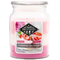 Candle BROTHERS Strawberry Cheesecake Duftkerze 510 g rosa-weiß