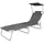 vidaXL Klappliege 189 x 58 x 27 cm grau inkl. Sonnendach