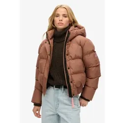 Superdry für Damen. W5011723A Braune Bomber-Sportjacke (S), Lässig, Recyceltes Polyester, Nachhaltig