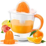 Aigostar Saftpresse Elektrisch 2 Kegel, Orangenpresse 40 Watt, Zitruspresse 0.7 Liter, 2 Drehrichtungen, Hohe Saftausbeute, Tropfsicherer Auslauf, BPA-frei (Orange)