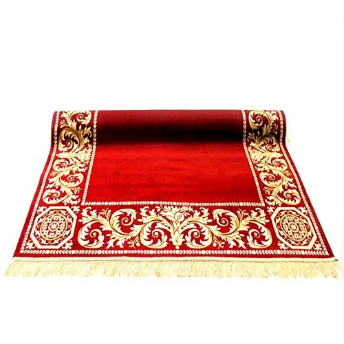 Belle Arti Premium Wohnzimmer Mäander Teppich Rund Läufer Oval aus 100% Viskose im Mäander Design Flur Carpet in verschiedenen Varianten und Größen 541 (rot, 100 x 140 cm)