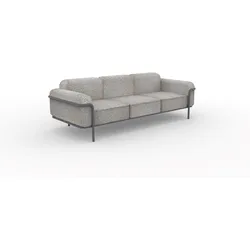Hug 3-Sitzer Outdoor Sofa- Lounge Möbel Weiß-Braun Dunkelgrau