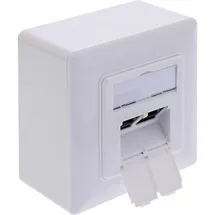 InLine Cat.6A Netzwerkdose 2x RJ45 Buchse geschirmt weiß RAL9010