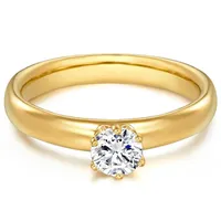 Trilani Ring aus Sterling Silber mit Zirkonia in gelbgold | Gr.: 51