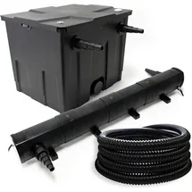 Wiltec Set SunSun: 12000l Bio Teichfilter 72W UVC Teichklärer 5m Teichschlauch