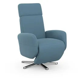 sit&more TV-Sessel Grenoble inkl. Kopfteilverstellung Kunstleder 71 x 110 x 82 cm Blau mit 2 Motoren, Akku & Aufstehhilfe