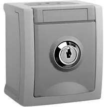 HHG Steckdose 1-fach IP54 Grau