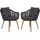 Mr. Deko Solana Rope Gartenstuhl 63 x 63 x 108 cm grau 2 St.