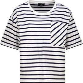 Monari Gestreiftes T-Shirt mit Brusttasche Weiß 44