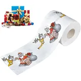 Weihnachts-Toilettenpapier, Weihnachts-Toilettenpapier, innovatives Toilettenpapier mit Weihnachtsmann-Rentieren, bedrucktes Weihnachts-Toilettenpapier mit Weihnachtsmann-Motiv, sehr sammelbares